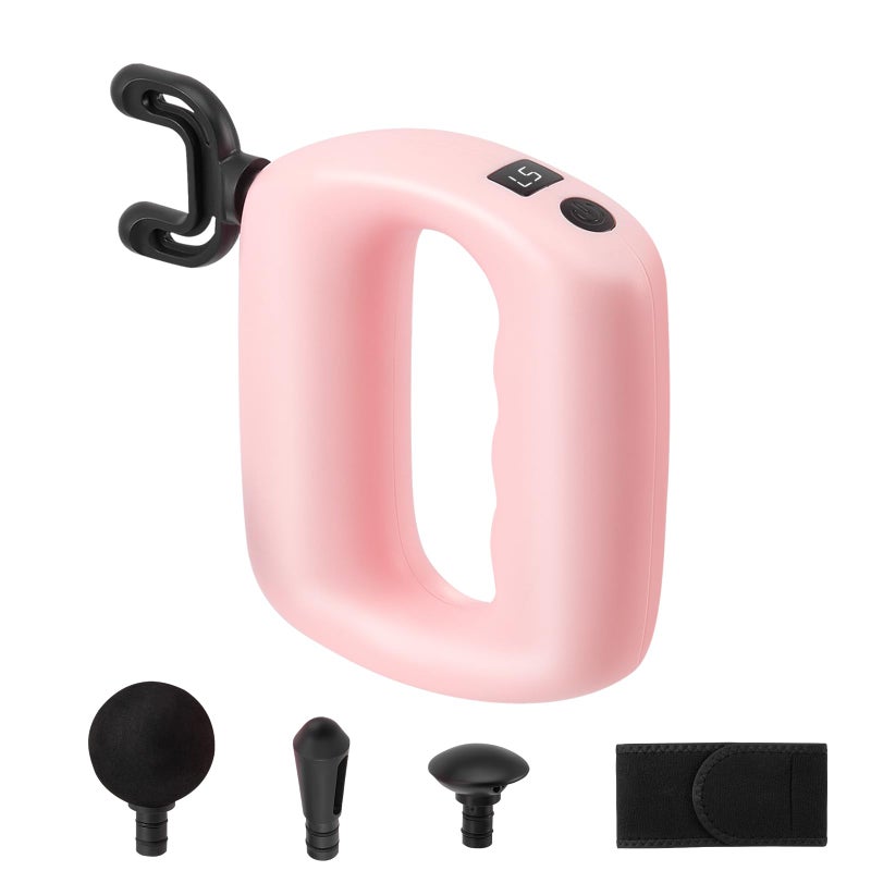 Delousiber Multifunctional Full-Body Fascia Ring - Electric Deep Tissue Massager with 4 Heads & 5 Levels, 3 Modes for Fat Burning Belt Workouts, Wireless Muscle Stimulator for Neck, Back, Legs (Pink)
